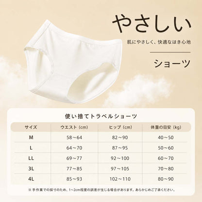 使い捨て コットンショーツ 5枚入 各色1枚 個包装 使い捨てパンツ 使い捨て下着 レディース 旅行用ショーツ 防災用品 入院 出張 生理 産後 災害備蓄 携帯下着 使い切り 下着 綿素材 通気性 軽量 コンパクト 施術用 旅行 入院 介護 インナー 防災備蓄用 下着 - Nopra（ノプラ）公式 / 月経カップ・月経ディスク